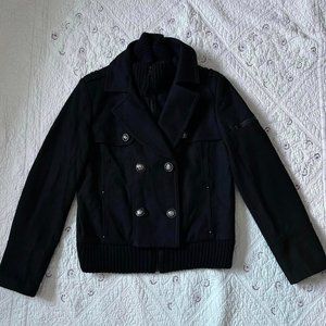 Size Large Women's Buffalo by David Bitton Black Jacket Button Front, Collared,